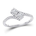 Eternal Love 14kt White Gold Round Diamond 2-stone Bridal Wedding Engagement Ring Top View from Splendid Jewellery