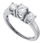 Eternity's Embrace | 14kt White Gold Radiant Love 3-stone Diamond Bridal Ring 1/2 Cttw Top View from Splendid Jewellery