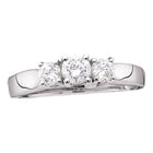 Radiant Love 14kt White Gold Diamond Trilogy Engagement Ring Top View from Splendid Jewellery