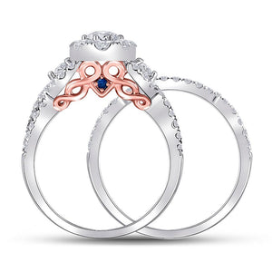 Wedding Collection | 14kt White Gold Round Diamond Bridal Wedding Ring Band Set 1-1/2 Cttw | Splendid Jewellery GND