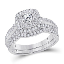 Load image into Gallery viewer, Eternal Love 1 Carat Diamond Wedding Ring Band Set Top View from Splendid Jewellery