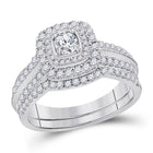 Eternal Love 1 Carat Diamond Wedding Ring Band Set Top View from Splendid Jewellery
