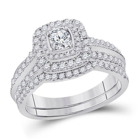 Eternal Love 1 Carat Diamond Wedding Ring Band Set Top View from Splendid Jewellery