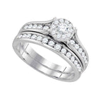 The Eternal Love 14kt White Gold Diamond Bridal Wedding Ring Band Set Top View from Splendid Jewellery