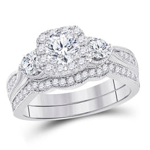 Load image into Gallery viewer, Eternal Radiance 1 Carat Diamond Wedding Ring Band Set in 14kt White Gold Top View from Splendid Jewellery