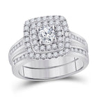 Eternal Love 14kt White Gold Diamond Bridal Wedding Ring Set Top View from Splendid Jewellery