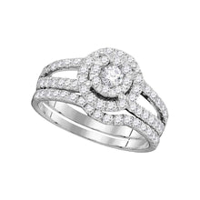 Load image into Gallery viewer, Dazzling Love | 14kt White Gold Diamond Bridal Wedding Ring Band Set 1 Cttw | Splendid Jewellery Top View from Splendid Jewellery
