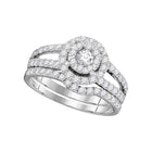 Dazzling Love | 14kt White Gold Diamond Bridal Wedding Ring Band Set 1 Cttw | Splendid Jewellery Top View from Splendid Jewellery