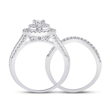 Load image into Gallery viewer, Radiant Love: 14kt White Gold Diamond Bridal Wedding Ring Band Set - Second Side View
