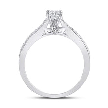 Load image into Gallery viewer, Eternal Brilliance: 14kt White Gold Round Diamond Bridal Wedding Ring Band Set - Second Side View