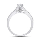 Eternal Brilliance: 14kt White Gold Round Diamond Bridal Wedding Ring Band Set - Second Side View