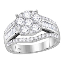 Load image into Gallery viewer, Radiant Love | 14kt White Gold Diamond Splendor Bridal Wedding Engagement Ring 1-7/8 Cttw Top View from Splendid Jewellery