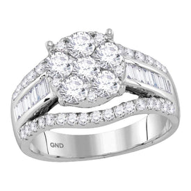Radiant Love | 14kt White Gold Diamond Splendor Bridal Wedding Engagement Ring 1-7/8 Cttw Top View from Splendid Jewellery