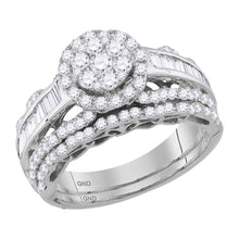 Load image into Gallery viewer, Captivating Cluster Brilliance Wedding Ring Set Top View from Splendid Jewellery