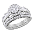 Captivating Cluster Brilliance Wedding Ring Set Top View from Splendid Jewellery
