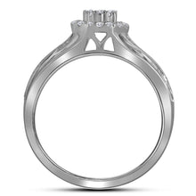 Load image into Gallery viewer, Radiant Love Diamond Cluster Bridal Wedding Ring Band Set Side View 2 from Splendid Jewellery