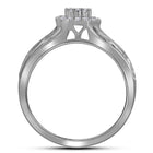 Radiant Love Diamond Cluster Bridal Wedding Ring Band Set Side View 2 from Splendid Jewellery