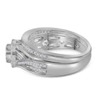 Radiant Love Diamond Cluster Bridal Wedding Ring Band Set Side View from Splendid Jewellery