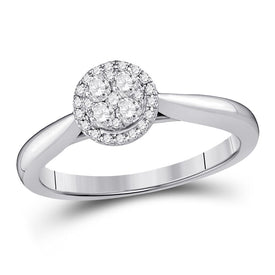 14kt White Gold Dazzling Diamond Cluster Ring - A Captivating Expression of Elegance Top View from Splendid Jewellery