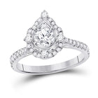 14kt White Gold Radiant Brilliance Diamond Halo Bridal Wedding Engagement Ring - Top View