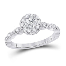 Load image into Gallery viewer, Eternal Love Diamond Halo Wedding Ring - Top View
