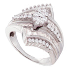 14kt White Gold Enchanting Diamond Cluster Bridal Wedding Ring - Splendid Jewellery Top View from Splendid Jewellery