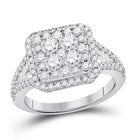 The Dazzling Brilliance 14kt White Gold Round Diamond Right Hand Cluster Ring Top View from Splendid Jewellery
