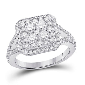 The Dazzling Brilliance 14kt White Gold Round Diamond Right Hand Cluster Ring Top View from Splendid Jewellery