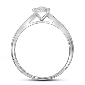 Wedding Collection | 14kt White Gold Round Diamond Slender Halo Bridal Wedding Ring Band Set 1/2 Cttw | Splendid Jewellery GND