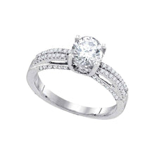 Load image into Gallery viewer, Radiant Love: 14kt White Gold Round Diamond Solitaire Bridal Wedding Engagement Ring 1-1/5 Cttw - Top View