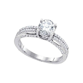 Radiant Love: 14kt White Gold Round Diamond Solitaire Bridal Wedding Engagement Ring 1-1/5 Cttw - Top View