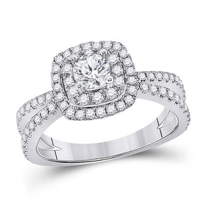 Wedding Collection | 14kt White Gold Round Diamond Solitaire Bridal Wedding Engagement Ring 1 Cttw | Splendid Jewellery GND