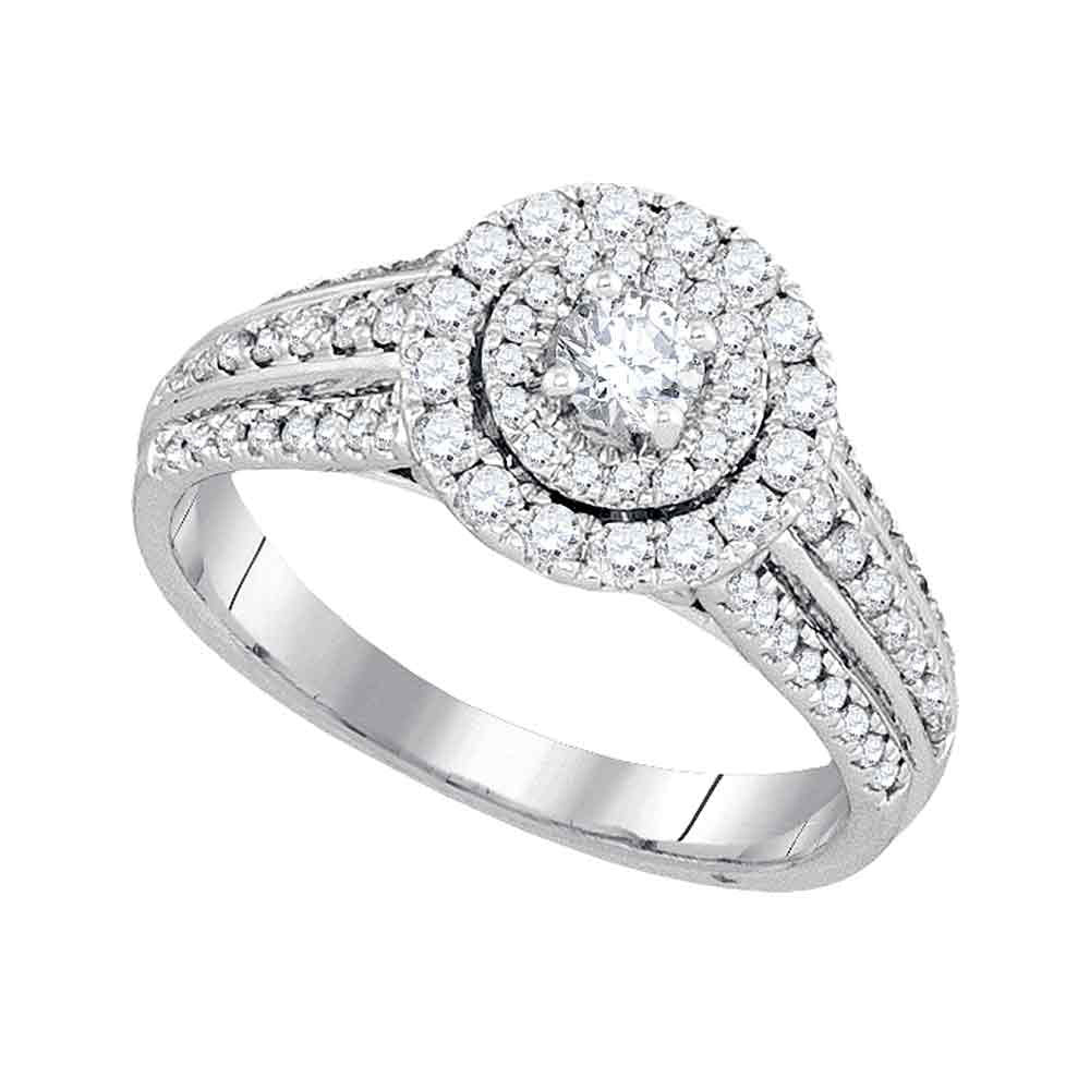 Wedding Collection | 14kt White Gold Round Diamond Solitaire Bridal Wedding Engagement Ring 1 Cttw | Splendid Jewellery GND