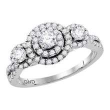 Load image into Gallery viewer, 14kt White Gold Radiant Brilliance Diamond Solitaire Bridal Wedding Engagement Ring Top View from Splendid Jewellery