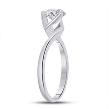 Load image into Gallery viewer, Timeless Beauty: 14kt White Gold Round Diamond Solitaire Bridal Wedding Engagement Ring 1 Cttw - Side View