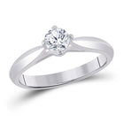 Radiant Love 14kt White Gold Round Diamond Solitaire Bridal Wedding Engagement Ring 1/2 Cttw - Top View