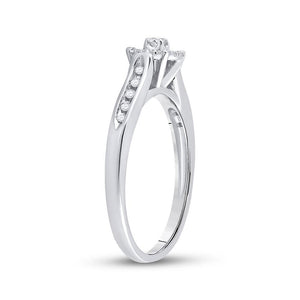 Wedding Collection | 14kt White Gold Round Diamond Solitaire Bridal Wedding Engagement Ring 1/8 Cttw | Splendid Jewellery GND