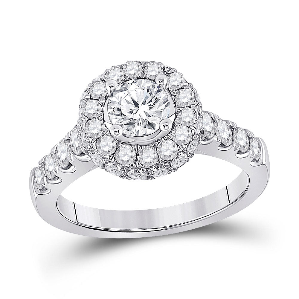Wedding Collection | 14kt White Gold Round Diamond Solitaire Bridal Wedding Engagement Ring 2-1/5 Cttw | Splendid Jewellery GND