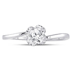 14kt White Gold Timeless Brilliance Diamond Solitaire Bridal Wedding Engagement Ring - Side View