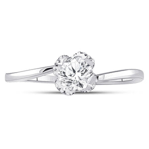 Wedding Collection | 14kt White Gold Round Diamond Solitaire Bridal Wedding Engagement Ring 5/8 Cttw | Splendid Jewellery GND