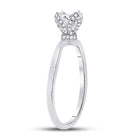 14kt White Gold Timeless Brilliance Diamond Solitaire Bridal Wedding Engagement Ring - Front View