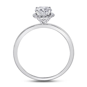 Wedding Collection | 14kt White Gold Round Diamond Solitaire Bridal Wedding Engagement Ring 7/8 Cttw | Splendid Jewellery GND