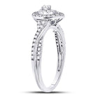 14kt White Gold Diamond Teardrop Cluster Bridal Wedding Ring - A Timeless Treasure - Second Side View