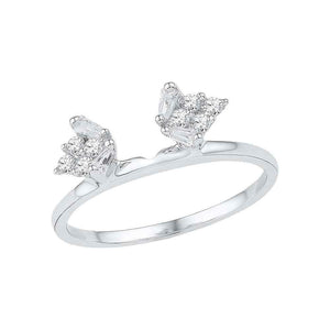 Wedding Collection | 14kt White Gold Womens Baguette Diamond Ring Guard Wrap Solitaire Enhancer 1/4 Cttw | Splendid Jewellery GND