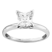 Load image into Gallery viewer, 14kt White Gold Princess Diamond Solitaire Bridal Wedding Ring 7/8 Cttw | Splendid Jewellery Top View from Splendid Jewellery