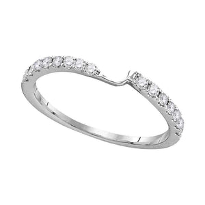Wedding Collection | 14kt White Gold Womens Round Diamond 2-stone Wedding Band 1/4 Cttw | Splendid Jewellery GND
