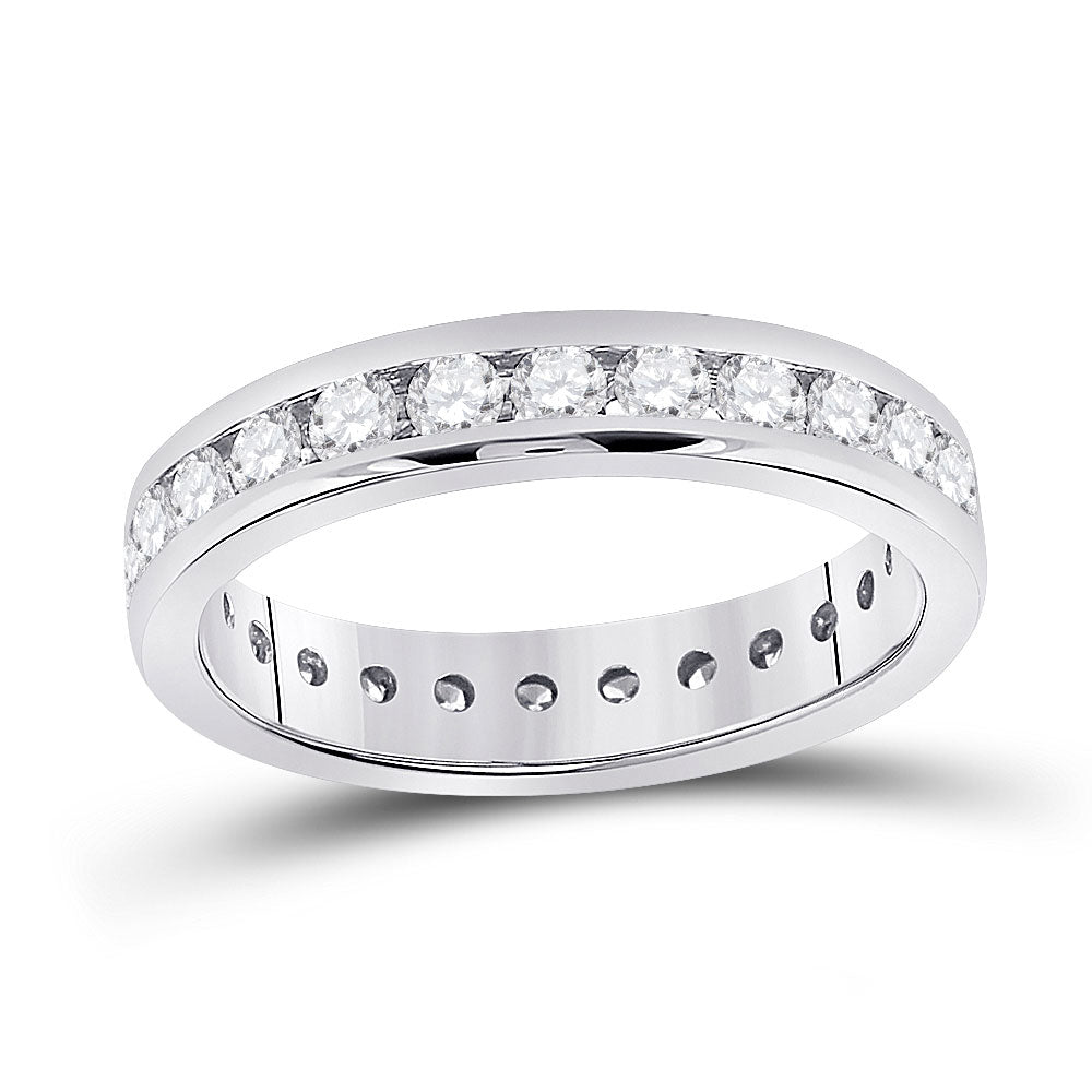 Wedding Collection | 14kt White Gold Womens Round Diamond Eternity Wedding Band 1-1/2 Cttw | Splendid Jewellery GND