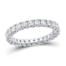 Load image into Gallery viewer, Eternal Brilliance 14kt White Gold Diamond Eternity Wedding Band - Top View