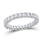 Eternal Brilliance 14kt White Gold Diamond Eternity Wedding Band - Top View
