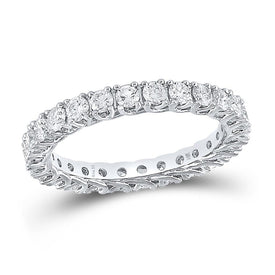 Eternal Brilliance 14kt White Gold Diamond Eternity Wedding Band - Top View